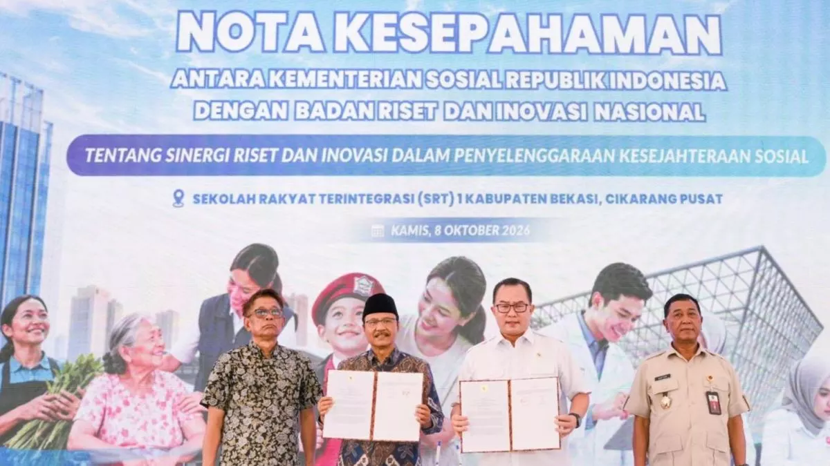 Kemensos dan BRIN Tandatangani MoU untuk Perkuat Penyelenggaraan Sekolah Rakyat