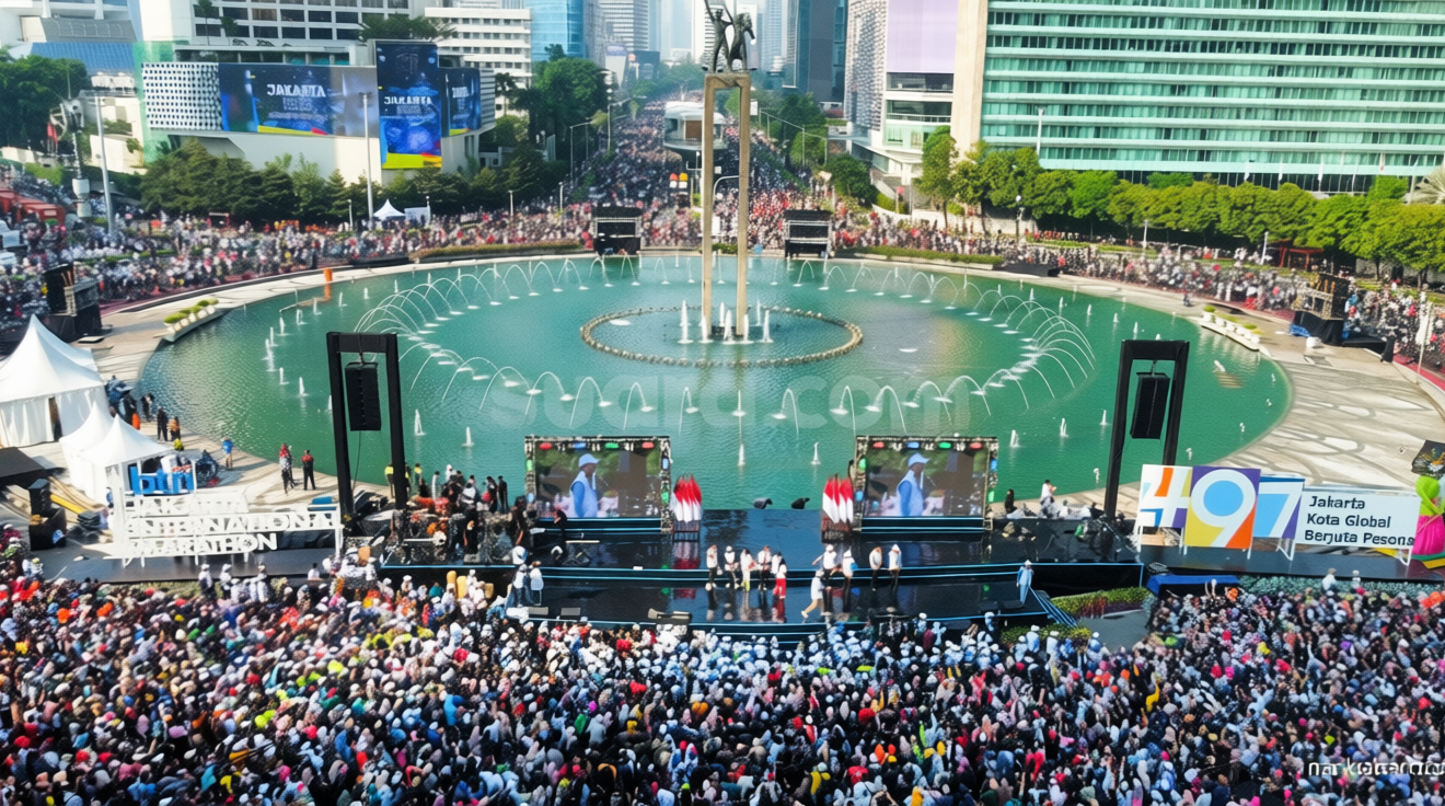 Solution For: Malam Puncak HUT Jakarta 499: Konser Mahalini di Bundaran HI hingga Tarif Transportasi Rp1!