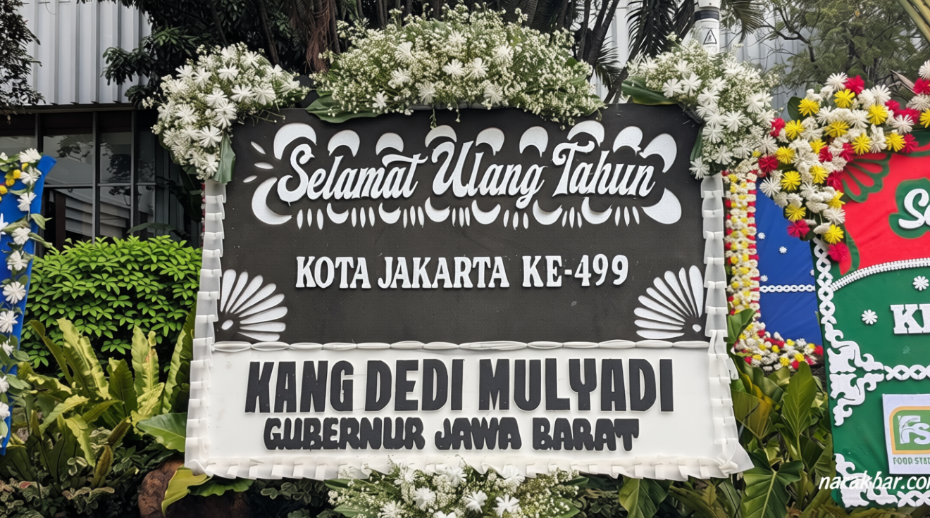 Meeting Results: Karangan Bunga Hitam Putih KDM di HUT Jakarta Curi Perhatian, Ketua DPRD DKI: Unik