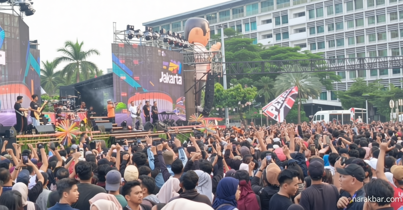Important Visit: Malam Minggu Spesial di Bundaran HI: Warga Rayakan HUT Jakarta ke-499 Sambil Nonton Konser