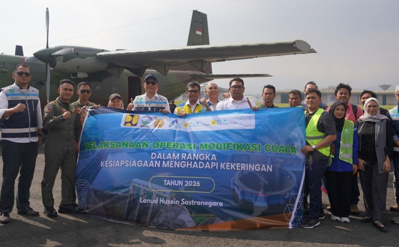 Hadapi Kemarau Ekstrem, Operasi Modifikasi Cuaca Maksimalkan Cadangan Air Bendungan Kaskade Citarum
