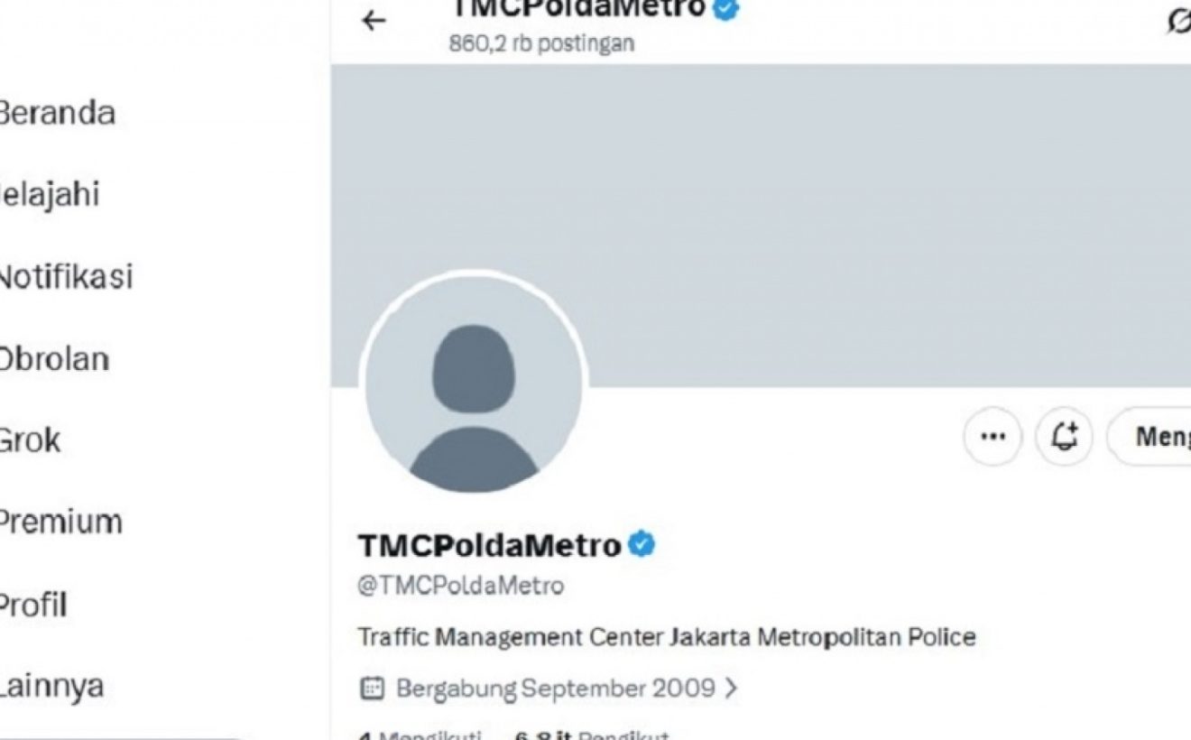 Layanan Info Lalin Terganggu, Akun X TMC Polda Metro Jaya Diretas Pihak Tak Dikenal